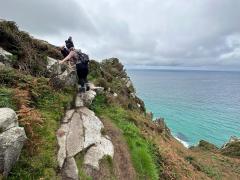 There's a few edges to negotiate in the section near Long Carn - it got more scary just round the corner!